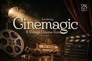 Cinemagic - Vintage Cinema Font, a Serif Font by HipFonts (Thumbnail 1 of 8)