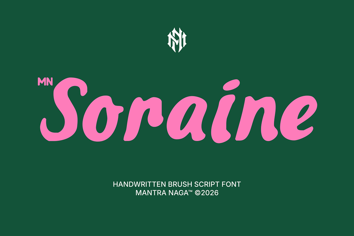 MN Soraine - Handwritten Script Font, a Script Font by Mantra Naga (Photo 1 of 15)