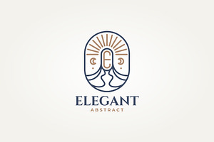 letter E with half moon icon logo, a Branding & Logo Template by Blazybone