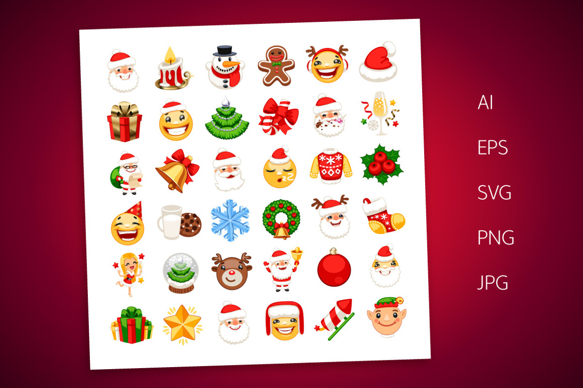 Christmas Emojis Set, an Emoji Icon by Voysla's Shop (Photo 3 of 8)