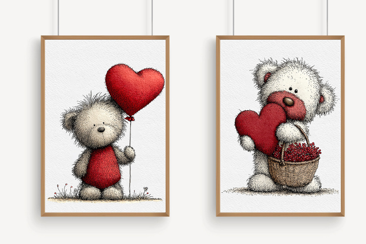 Valentine Teddy PNG Set, an Illustration by Libby Wishes (Photo 4 of 6)