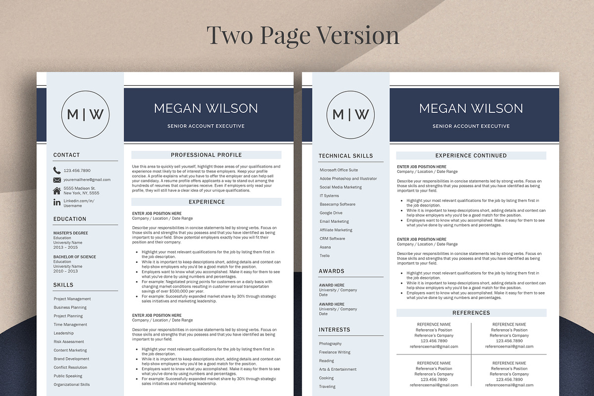 Resume Template | CV + Cover Letter, a Resume Template by Klamp Studio (Photo 3 of 9)