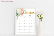 Wall Calendar 2018 2019 Letter Size, a Templates & Theme by EasyLifePlanners (Thumbnail 3 of 10)