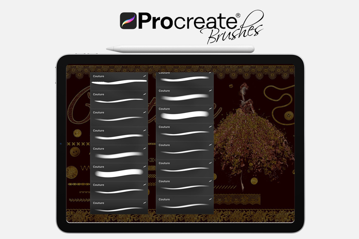 Couture Brushes for Procreate, a Brush Add-On by FaeryDesign (Photo 10 of 19)