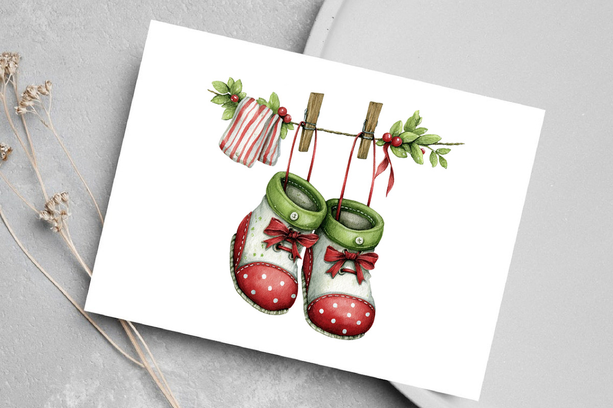 Christmas Baby Clothesline Clipart, an Illustration by Canvas Craft (Photo 7 of 7)