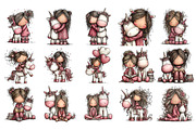 Girl With Unicorn PNG Clipart, a Person Illustration by Nicolle's Colorful Art (Thumbnail 4 of 5)
