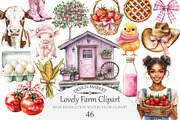 Watercolor Lovely Farm Clipart, an Illustration by Design Market (Thumbnail 1 of 5)