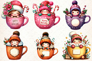 Watercolor Hot Cocoa Girl Gnomes, an Illustration by Libby Wishes (Thumbnail 3 of 8)