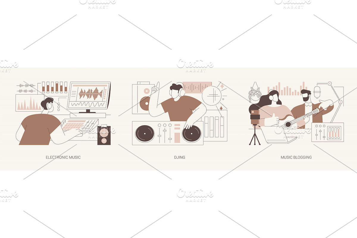 Making music isolated cartoon vector, a Person Illustration by Visual Generation