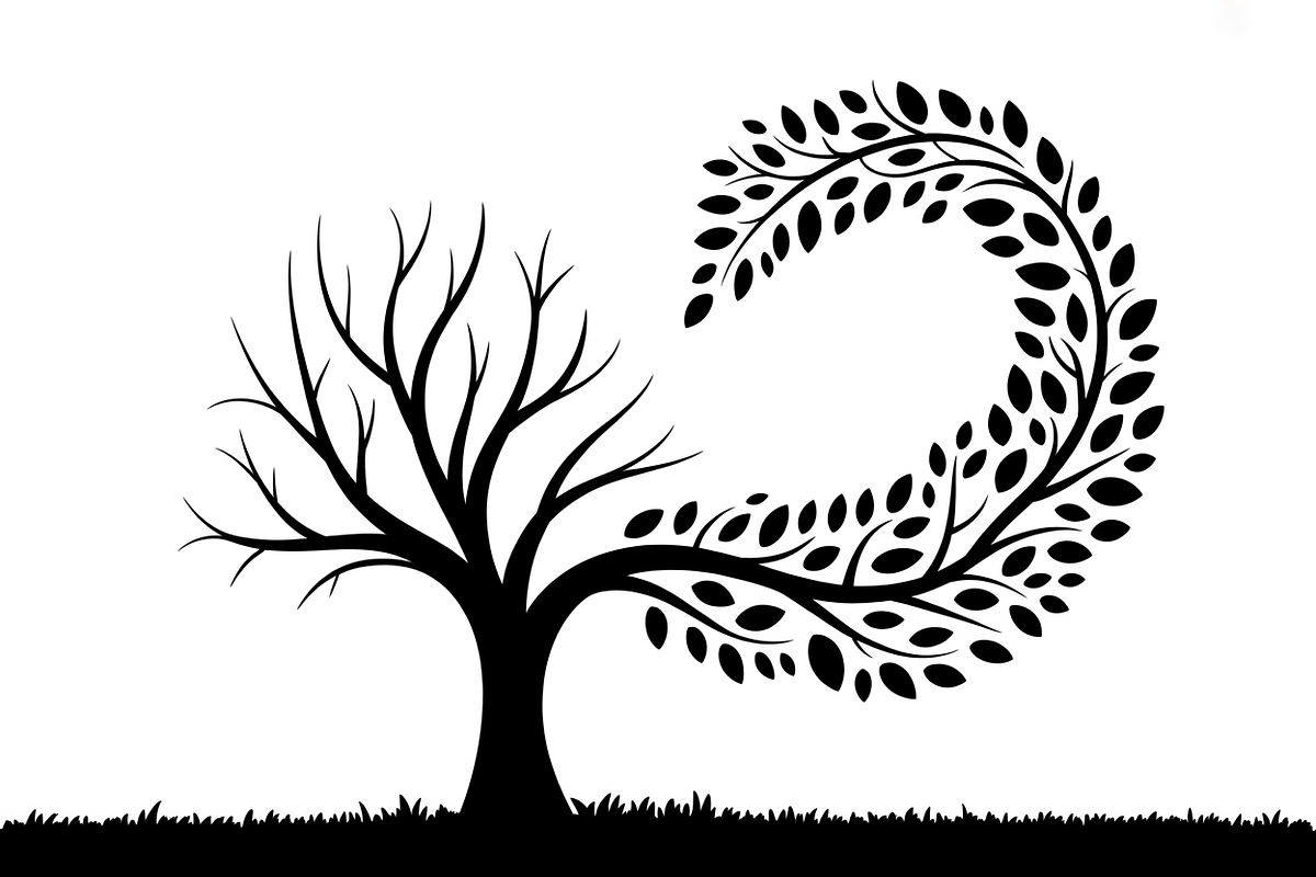 Whimsical Tree Silhouette Spiral, an Object Graphic by jahid234 (Photo 6 of 11)