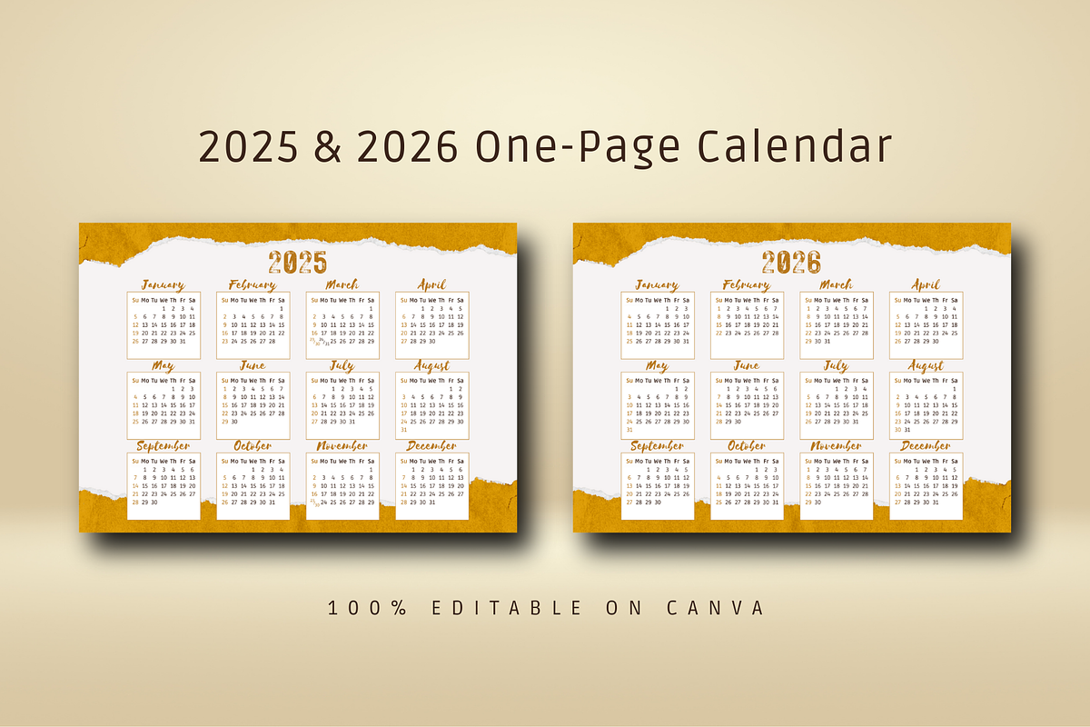 2025 CALENDAR CANVA TEMPLATE, a Stationery Template by The Little Lily Studio (Photo 2 of 5)