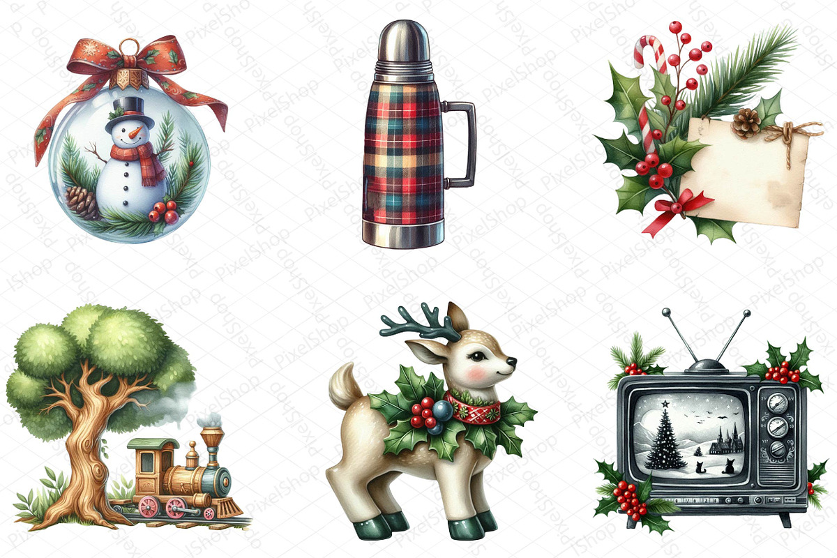 Nostalgic Christmas Clipart, an Illustration by DreamPrint404 (Photo 4 of 5)