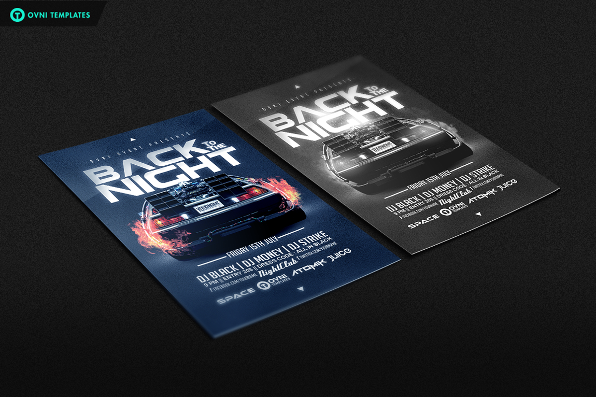 BACK TO THE NIGHT Flyer Template, a Flyer Template by OVNI-TEMPLATES (Photo 2 of 3)