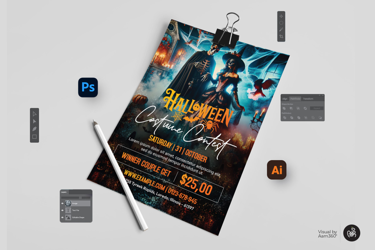 Halloween Costume Contest Flyer, a Flyer Template by Aam360 (Photo 3 of 3)