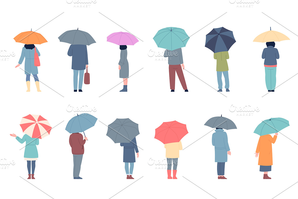 Stand with umbrella. Autumn spring, a Person Illustration by LadadikArt