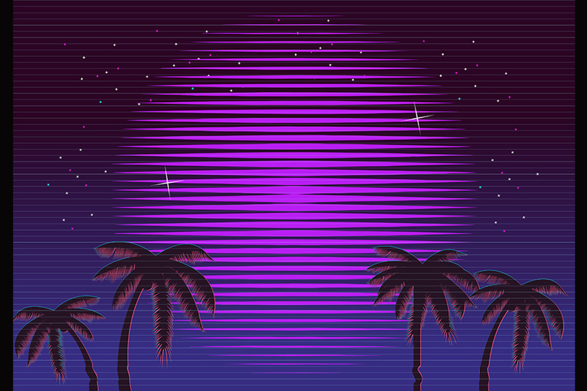80s Retro Neon gradient background., a Decorative Illustration by Di Bronzino (Photo 4 of 6)