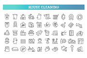 Cleaning and hygiene icon set, an Outline Icon by Tettygreen (Thumbnail 1 of 2)
