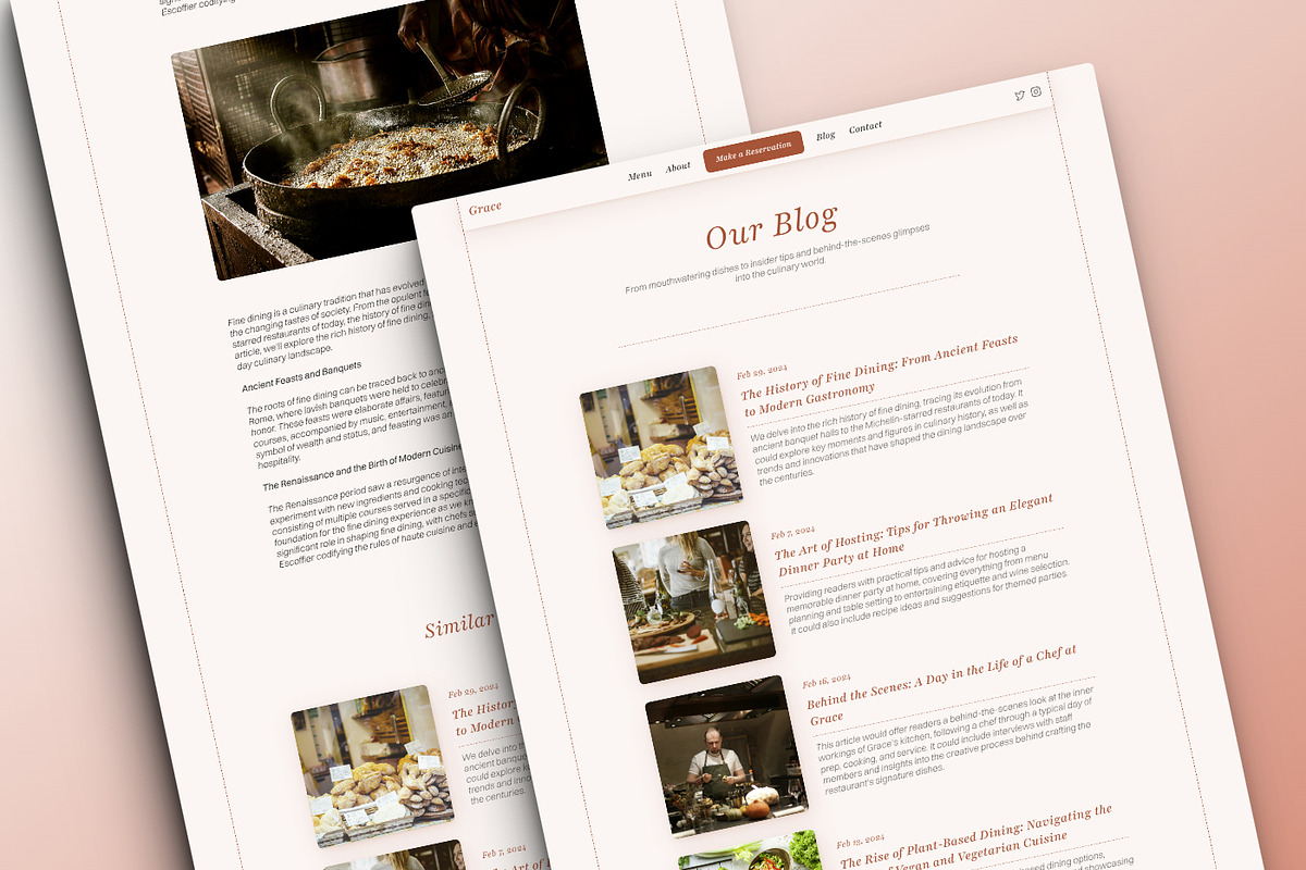 Grace - Restaurant Framer Template, a Landing Page Template by THdesign (Photo 4 of 4)