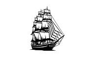 Vintage Sailing Ship SVG Bundle, an Illustration by Designs_River (Thumbnail 5 of 31)