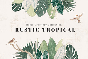 Rustic Tropical Leaves Collection