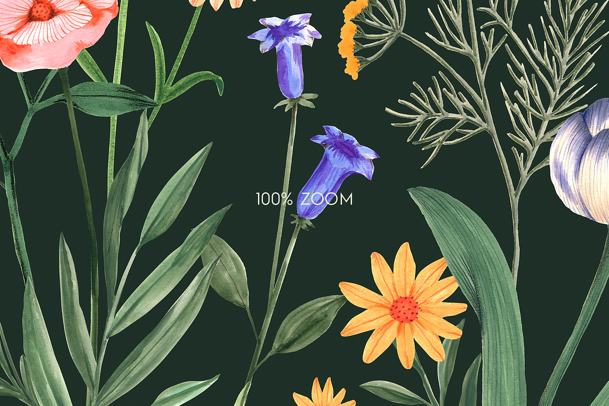 Wildbloom Botanical Pattern, a Pattern Graphic by Manimanisa (Photo 10 of 10)