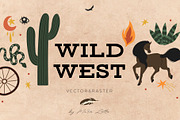 Wild West modern design set, an Animal Illustration by Beauty Drops (Thumbnail 1 of 10)
