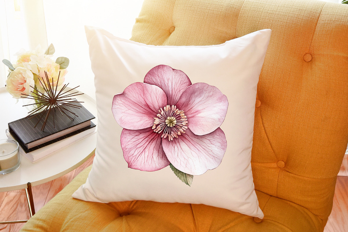 Watercolor Flowers Pink Clipart Set, an Illustration by Sublimation Artist (Photo 4 of 6)
