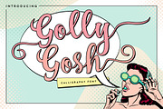 Golly Gosh, a Script Font by Font Bundles (Thumbnail 1 of 10)