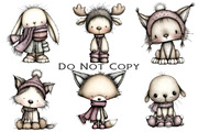 Whimsical Winter Animal Clipart, an Illustration by Craft Nest (Thumbnail 4 of 8)