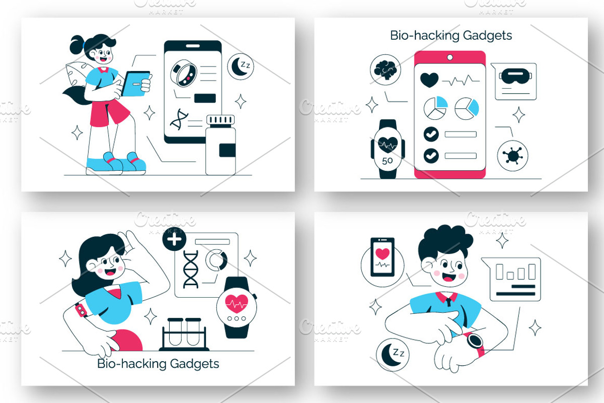 10 Bio Hacking Gadgets Illustration, a Technology Illustration by denayunebgt (Photo 3 of 4)