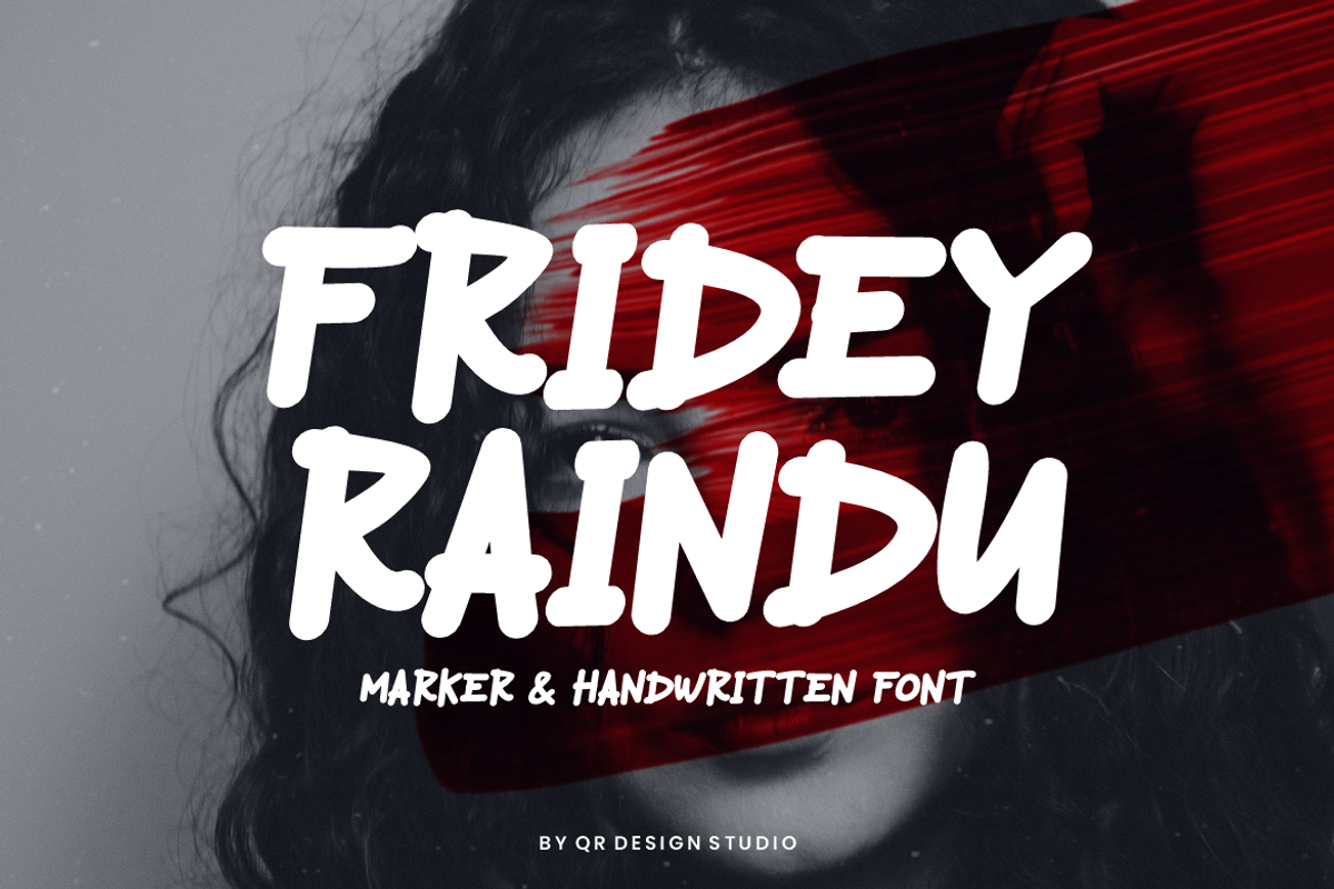 Fridey Raindu Stamp & HandDrawn Font, a Handwritten Font by QR Design Studio (Photo 1 of 6)