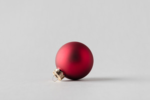 Red matte Christmas ball, a Holiday Photo by Shablon