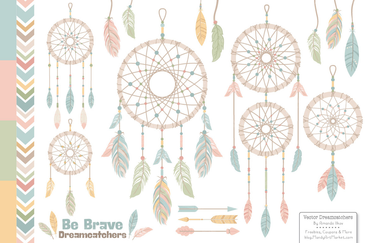 Pastel Tribal Dreamcatchers, an Illustration by Amanda Ilkov (Photo 1 of 4)