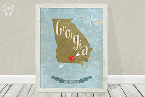Georgia state art printable