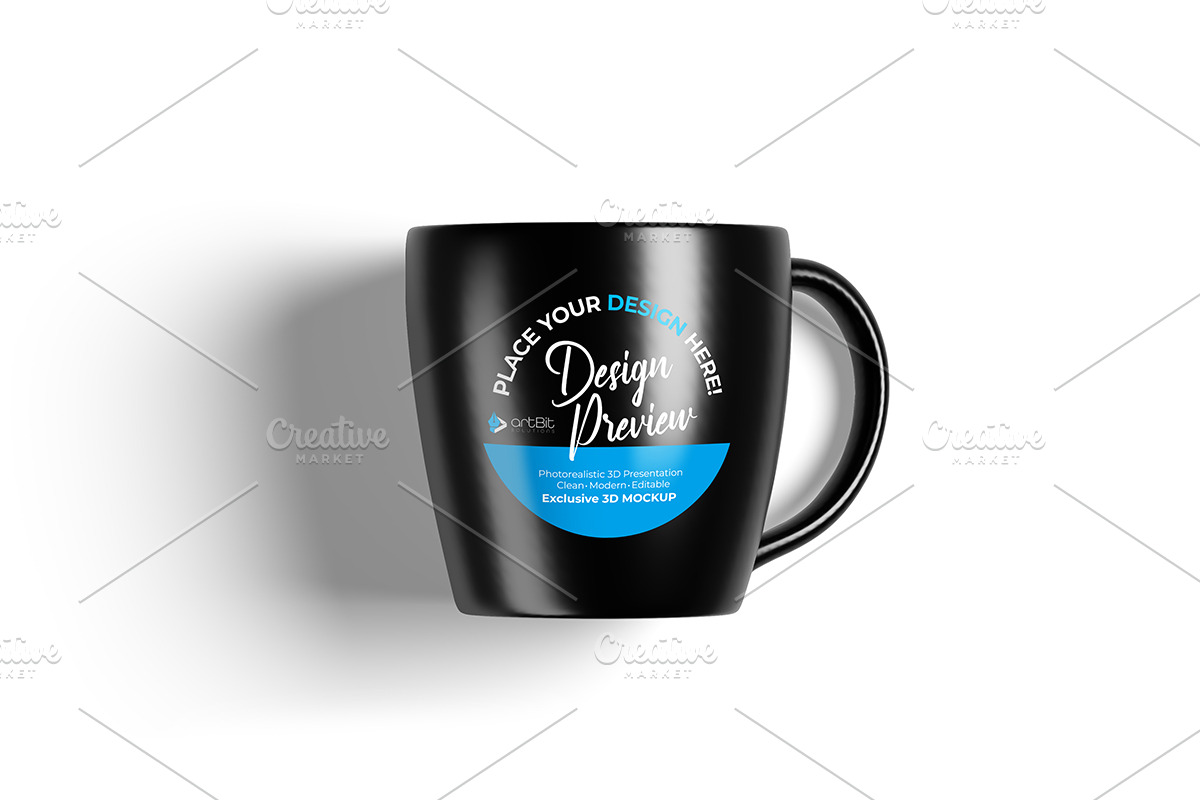 Editable Coffee Mug Mockup Set Black, a Packaging Mockup by artBit Design Studio (Photo 4 of 8)