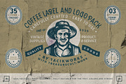 Coffee Label and Logo Pack, a Branding & Logo Template by Wortfice (Thumbnail 1 of 8)