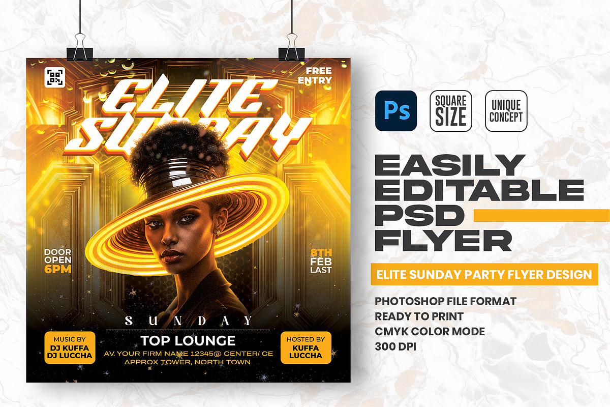 Elite Sunday Party Flyer Design, a Flyer Template by Shajib Shikder (Photo 1 of 2)