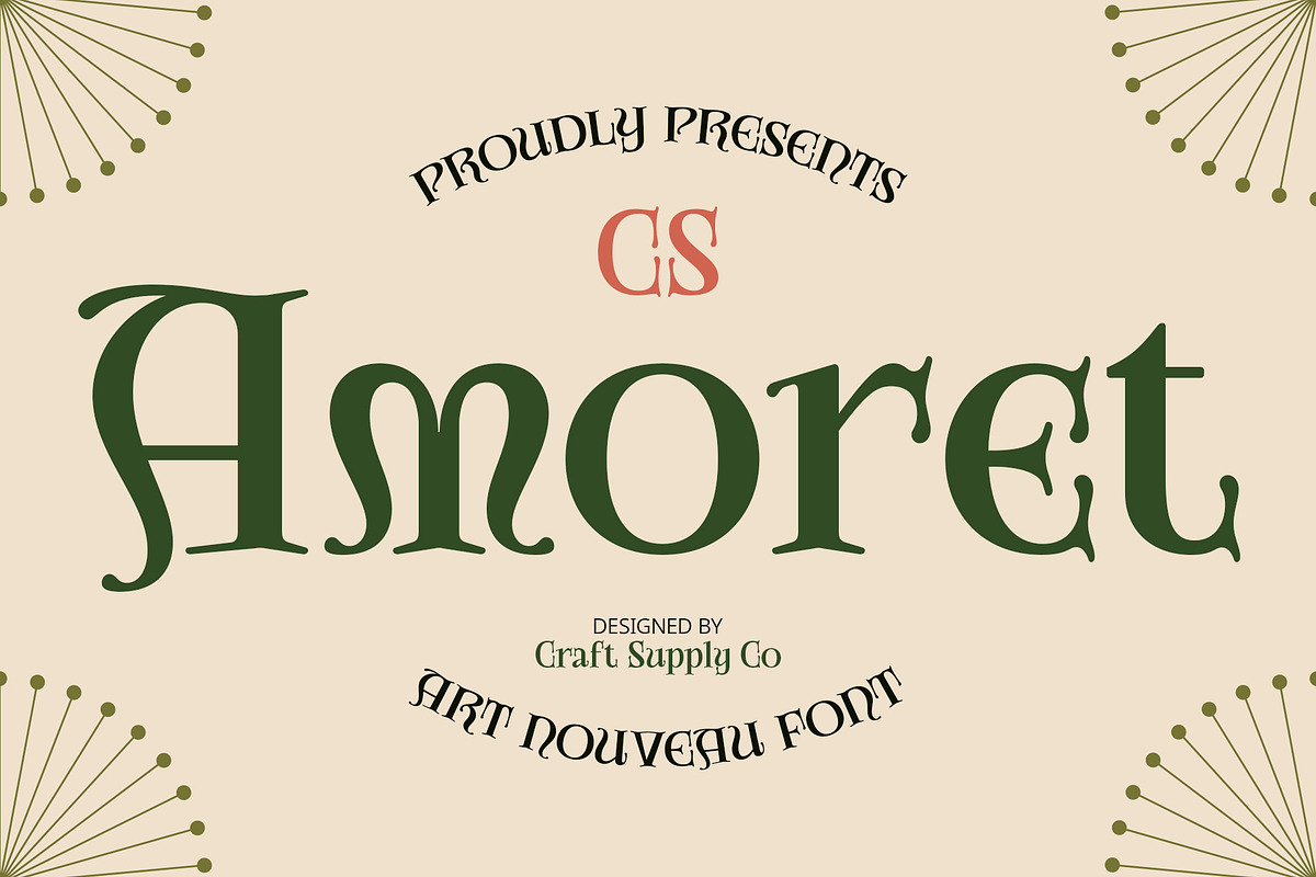 CS Amoret – Art Nouveau Font, a Serif Font by Craft Supply Co. (Photo 1 of 8)