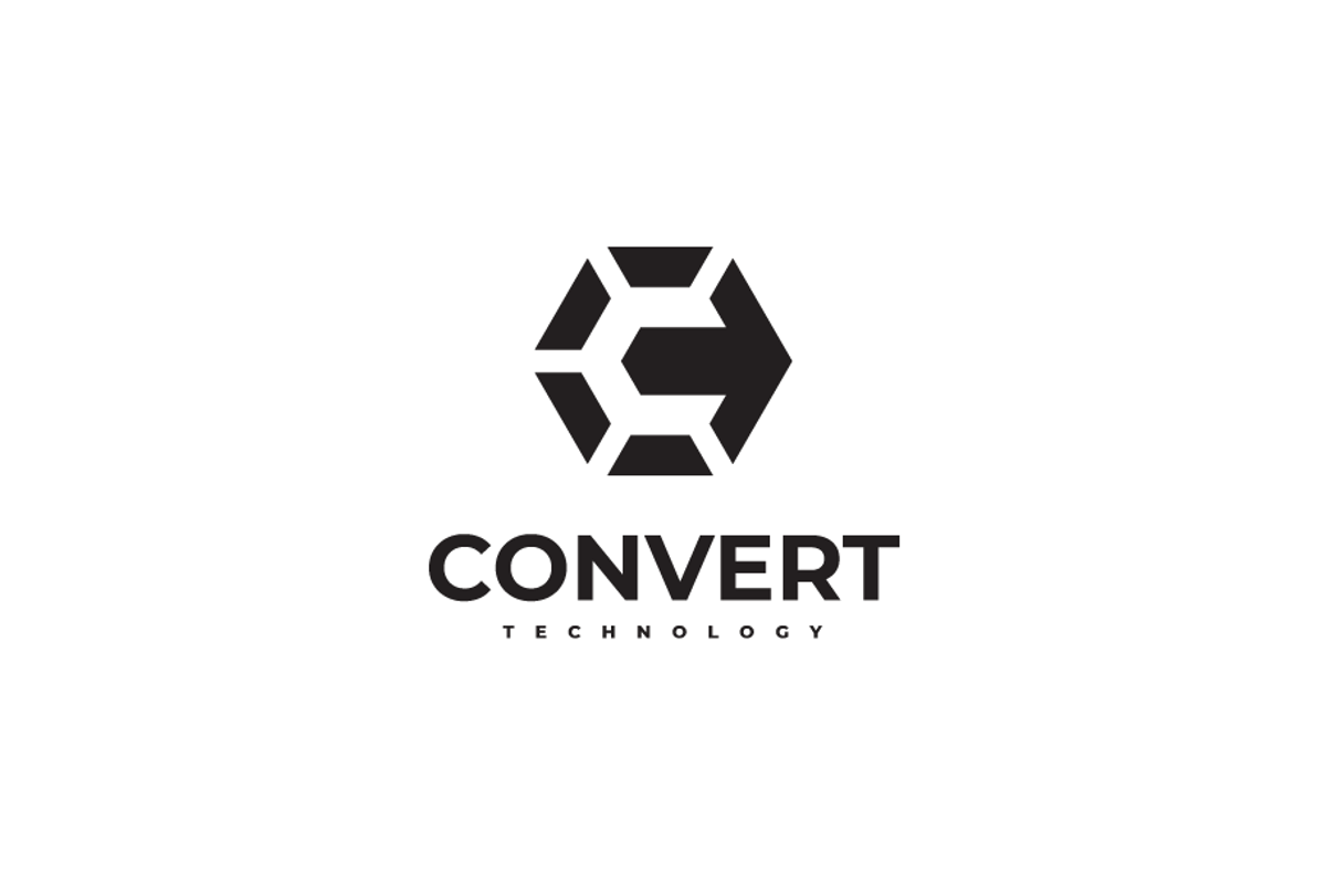 Convert Letter C Hexagon Logo Design preview 3