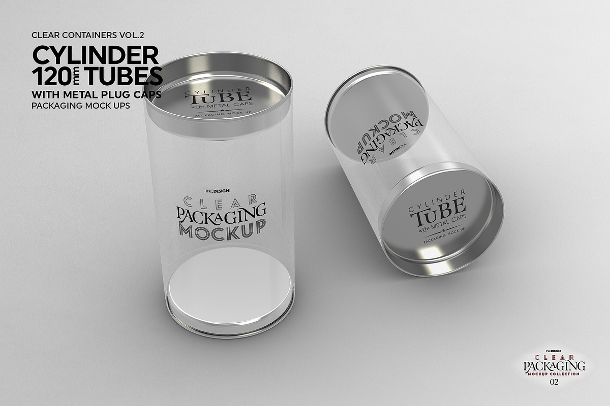 Clear/Opaque Tube Packaging Mockup, a Cups & Container Mockup by INCDesign (Photo 9 of 10)
