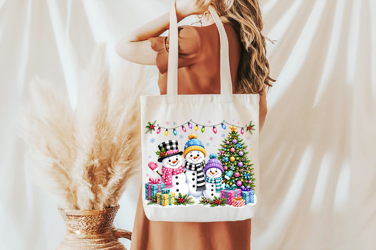 Christmas Tree Snowman Family PNG, a Seasonal Illustration by designcity5 (Photo 3 of 4)