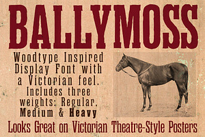 Ballymoss Woodblock Font