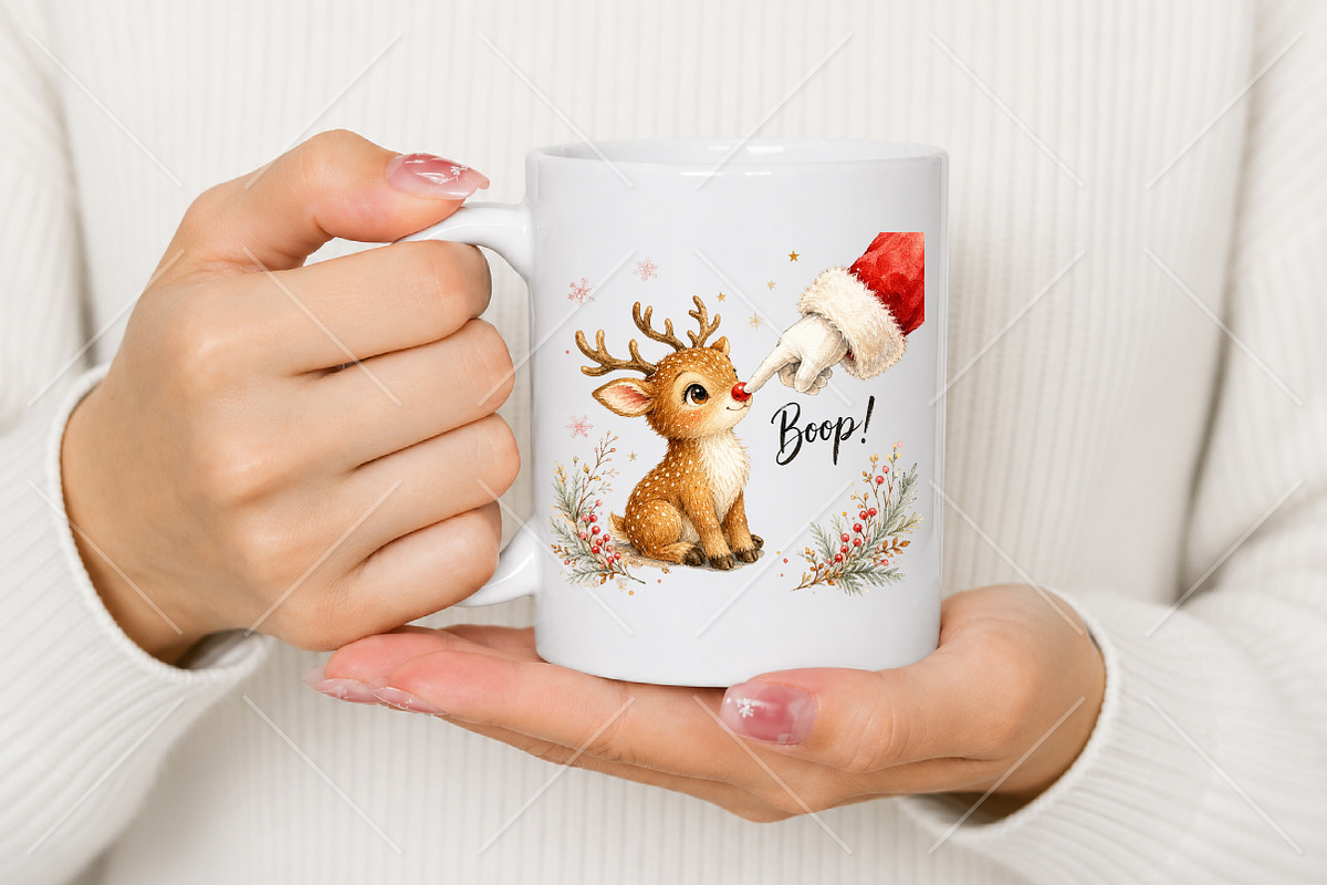 Boop Cute Reindeer Santa Hand PNG, a Seasonal Illustration by Canvas Craft (Photo 5 of 5)