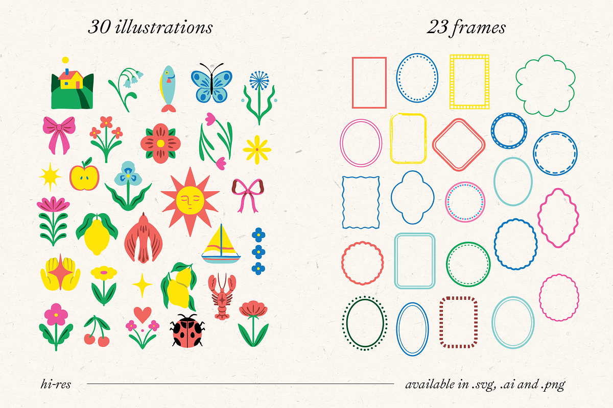 Tiny Colorful Stamp Illustrations, a Decorative Illustration by Eldorado Design Co. (Photo 5 of 8)