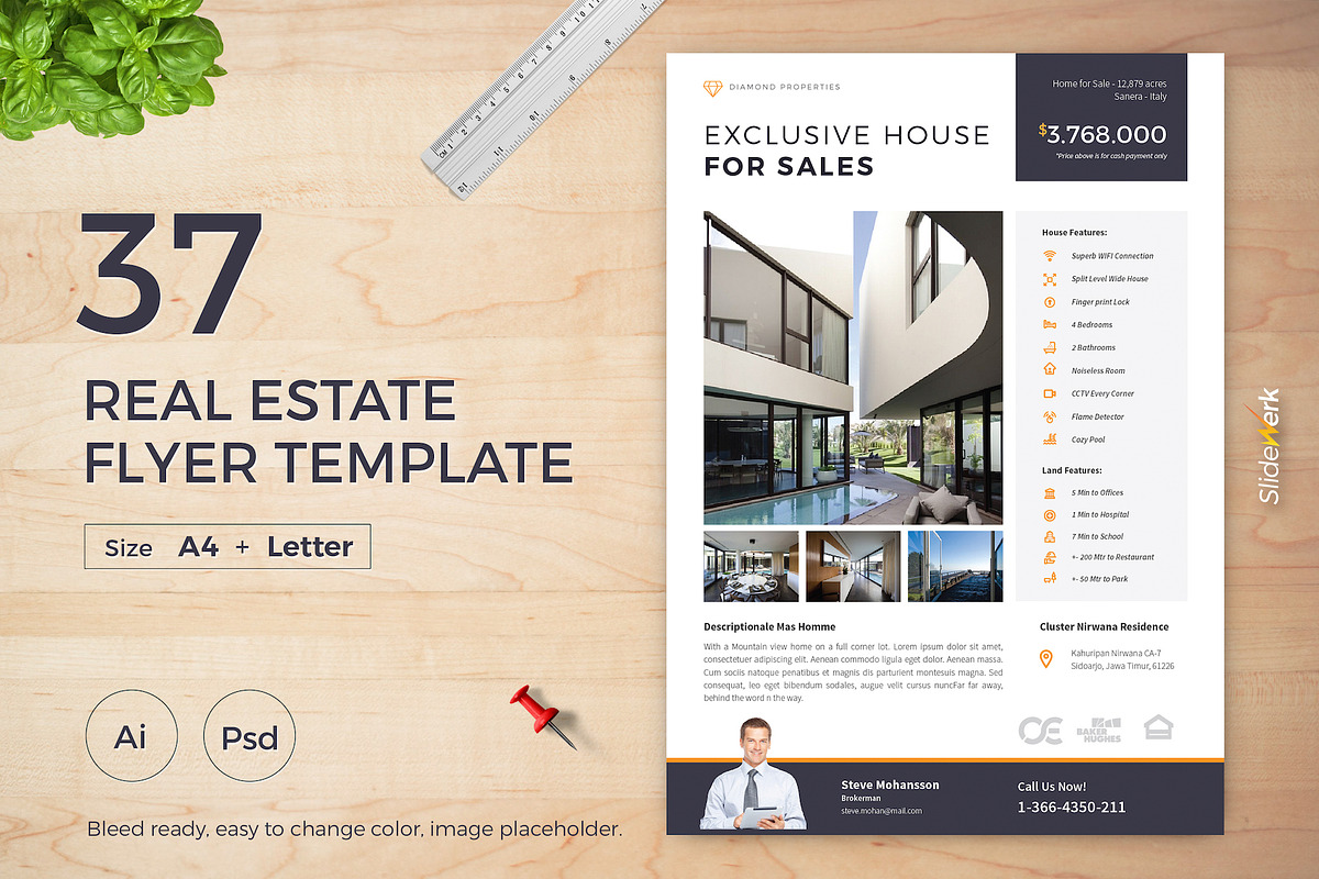 Real Estate Flyer 37, a Flyer Template by Slidewerk