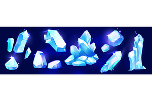 Crystal stone set for game design, an Illustration by art PVP - market