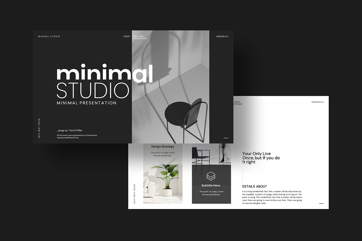 Minimal Studio Presentation Template, a Presentation Template by evgenystudio (Photo 2 of 10)