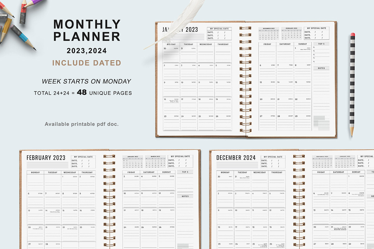 Ultimate Planner Bundle 2023-2024, a Stationery Template by ROJI CREATOR (Photo 4 of 9)