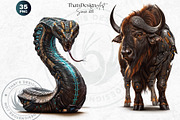Cybernetic Animals Clipart Set, an Animal Illustration by ThatsDesignArt (Thumbnail 6 of 10)