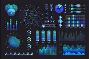 Blue green interface kit ui ux icons, an Object Illustration by Lemberg Vector